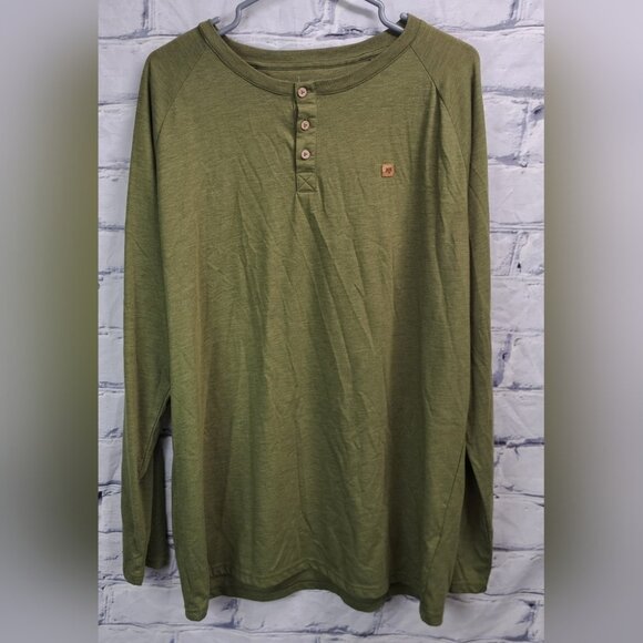 NWOT Tentree Men's Baker TreeBlend Classic Henley Longsleeve  Green XXL 2XL - Picture 1 of 7